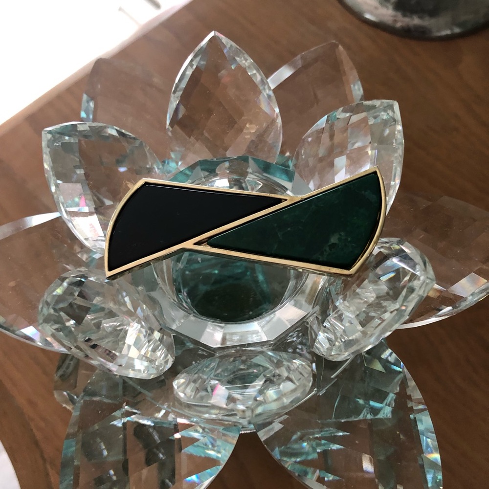 Dark green and black pin